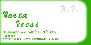 marta vecsi business card